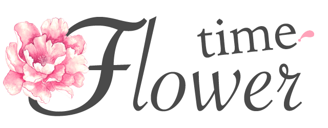 Flowertime-logo – svart versjon med stilisert blomst